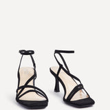 Cassie Wide Fit Black Strappy Heels