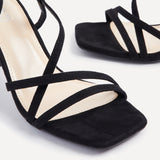 Cassie Wide Fit Black Strappy Heels