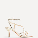 Cassie Wide Fit Gold Strappy Heels