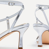 Cassie Wide Fit Silver Strappy Heels