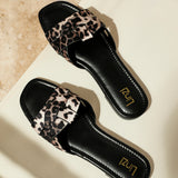 Fletcher Leopard Print Slider Sandals