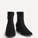 Chalet Black Faux Suede Ankle Boots