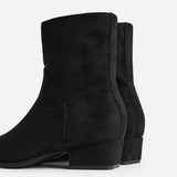 Chalet Black Faux Suede Ankle Boots
