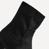 Chalet Black Faux Suede Ankle Boots