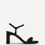 Charisma Black Faux Suede Heeled Sandals