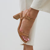 Charisma Camel Faux Leather Heeled Sandals