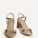Charisma Gold Faux Leather Heeled Sandals