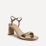 Charisma Gold Faux Leather Heeled Sandals