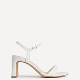 Charisma White Faux Leather Heeled Sandals