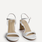 Charisma White Faux Leather Heeled Sandals