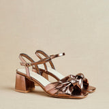 Charlotte Bronze Faux Leather Knotted Heels