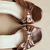 Charlotte Bronze Faux Leather Knotted Heels