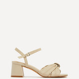 Charlotte Nude Faux Leather Knotted Heels