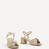 Charlotte Nude Faux Leather Knotted Heels