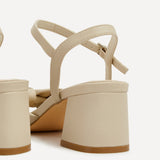 Charlotte Nude Faux Leather Knotted Heels