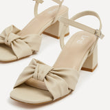Charlotte Nude Faux Leather Knotted Heels