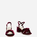 Charlotte Burgundy Velvet Knotted Heels