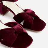 Charlotte Burgundy Velvet Knotted Heels
