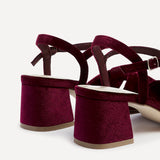 Charlotte Burgundy Velvet Knotted Heels