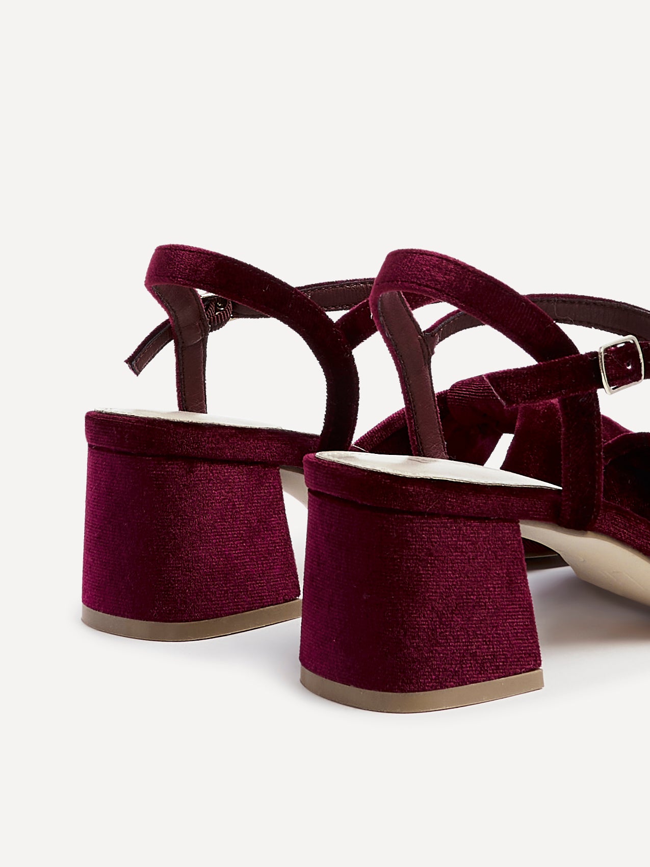 Block Heel Burgundy Wide Fit Heels Novo Wide-Fit Mondrian Burgundy