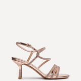 Charm Rose Gold Strappy Diamante Heels