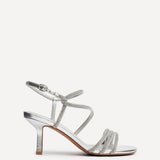 Charm Silver Strappy Diamante Heels