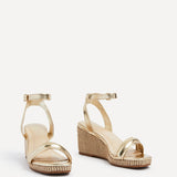 Chelsea Gold Wedged Sandals