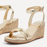 Chelsea Gold Wedged Sandals