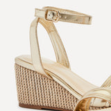 Chelsea Gold Wedged Sandals