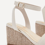 Chelsea Nude Wedged Sandals