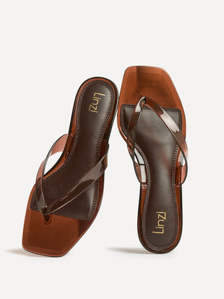 Cher Brown Jelly Heeled Sandals