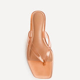 Cher Nude Jelly Heeled Sandals