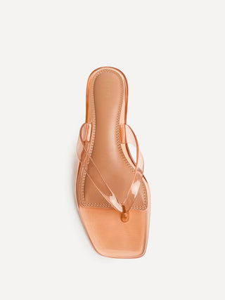 Cher Nude Jelly Heeled Sandals
