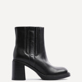 Cheska Black Block Heeled Ankle Boots