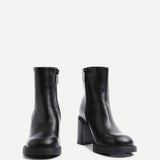 Cheska Black Block Heeled Ankle Boots