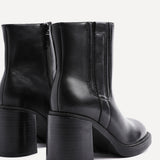 Cheska Black Block Heeled Ankle Boots