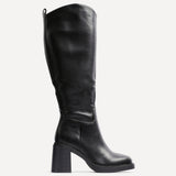 Chicago Black Long Block Heeled Boots