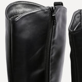 Chicago Black Long Block Heeled Boots