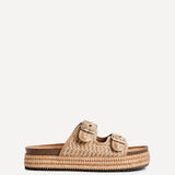 Cici Beige Flatform Slider Sandals