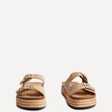 Cici Beige Flatform Slider Sandals