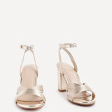 City Gold Faux Leather Heeled Sandals