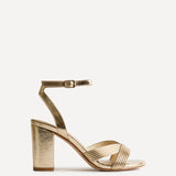 City Gold Faux Leather Heeled Sandals