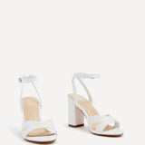 City White Faux Leather Heeled Sandals