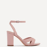 City Dusky Pink Faux Leather Heeled Sandals