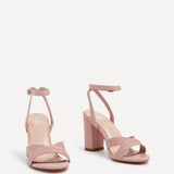City Dusky Pink Faux Leather Heeled Sandals