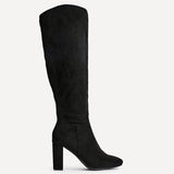 Claim Black Long Block Heeled Boots