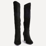 Claim Black Long Block Heeled Boots