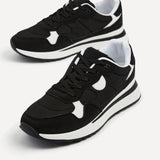 Clapham Black Wedged Trainers