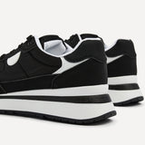 Clapham Black Wedged Trainers