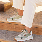 Clapham Khaki Wedged Trainers